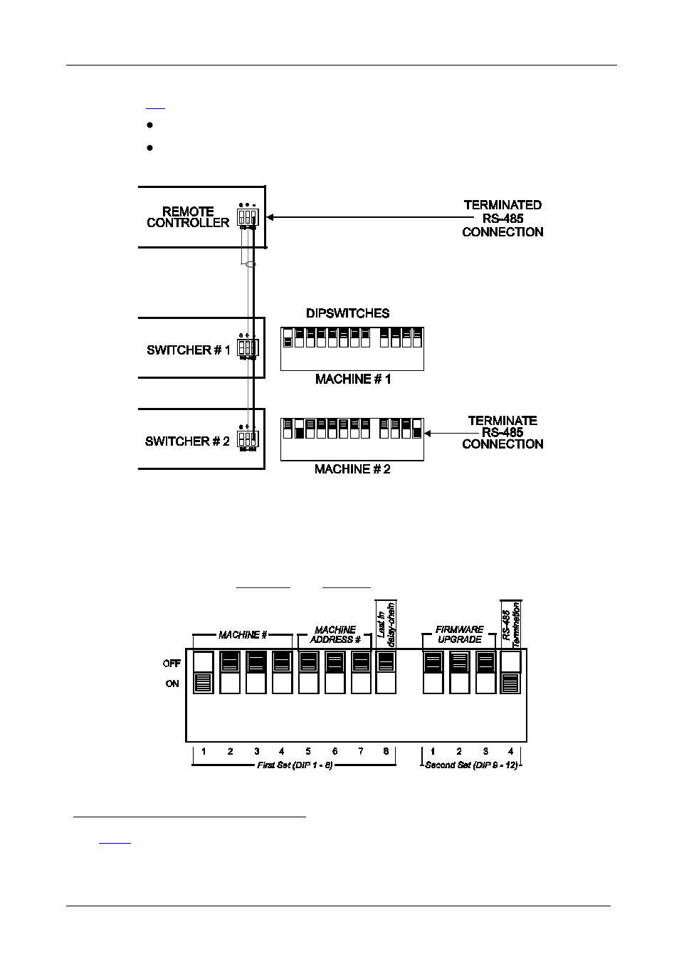 3 dip-switch settings, Dip-switch settings, Figure 5: controlling via rs-485 | Figure 5 | Kramer Electronics VS-81SP User Manual | Page 13 / 32