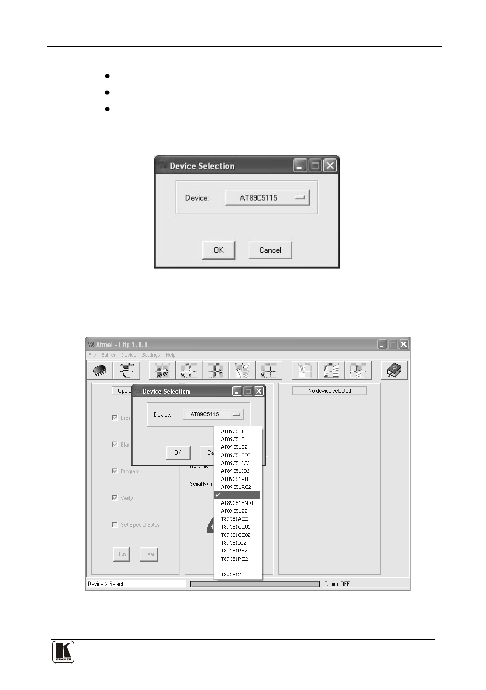 Figure 14: device selection window, Figure 15: device selection window | Kramer Electronics VS-81SP User Manual | Page 24 / 32