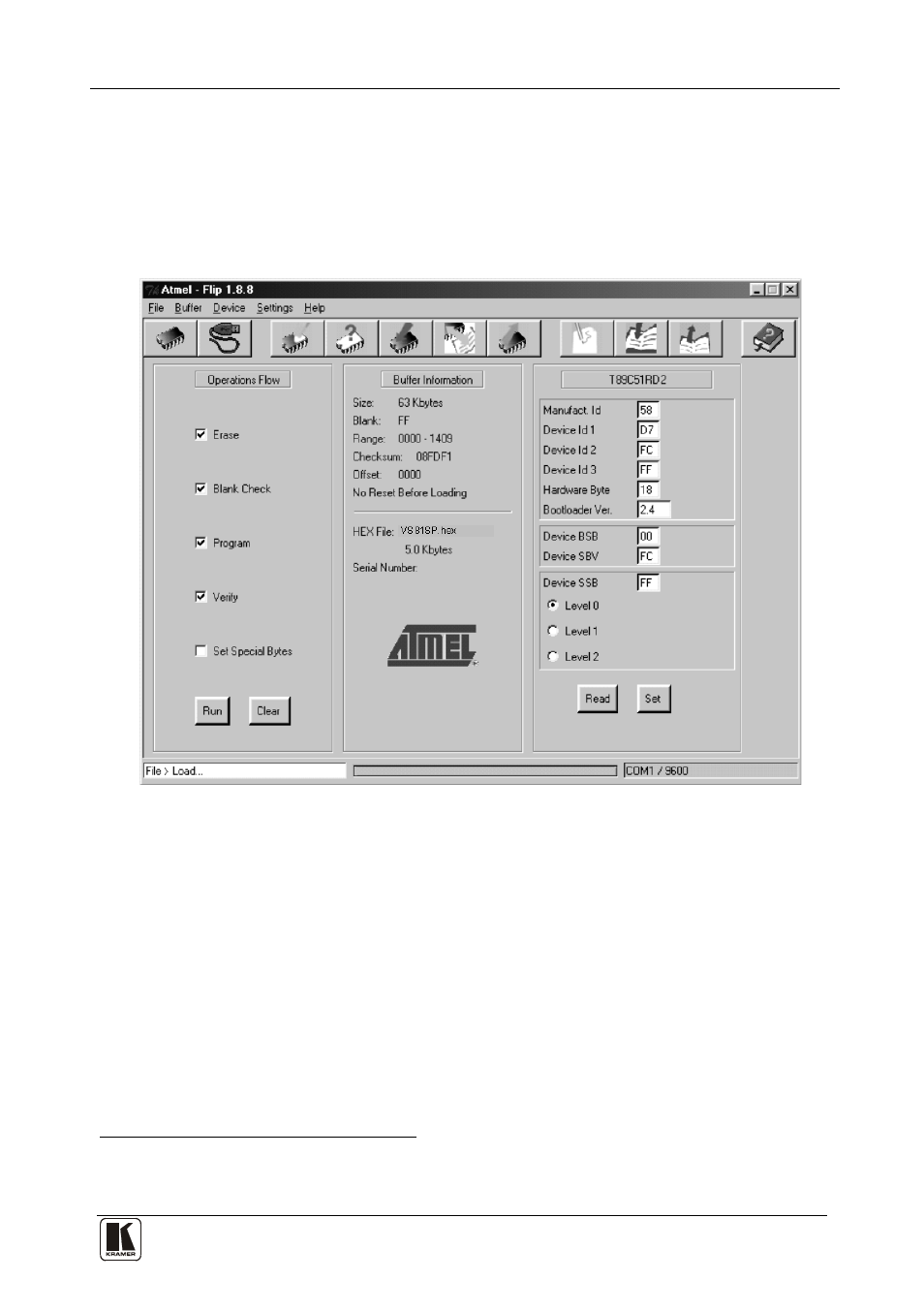 Figure 18: atmel – flip window (connected) | Kramer Electronics VS-81SP User Manual | Page 26 / 32