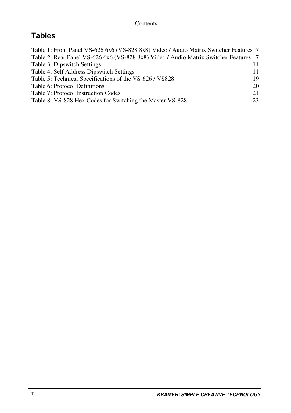 Kramer Electronics VS-828 User Manual | Page 3 / 28