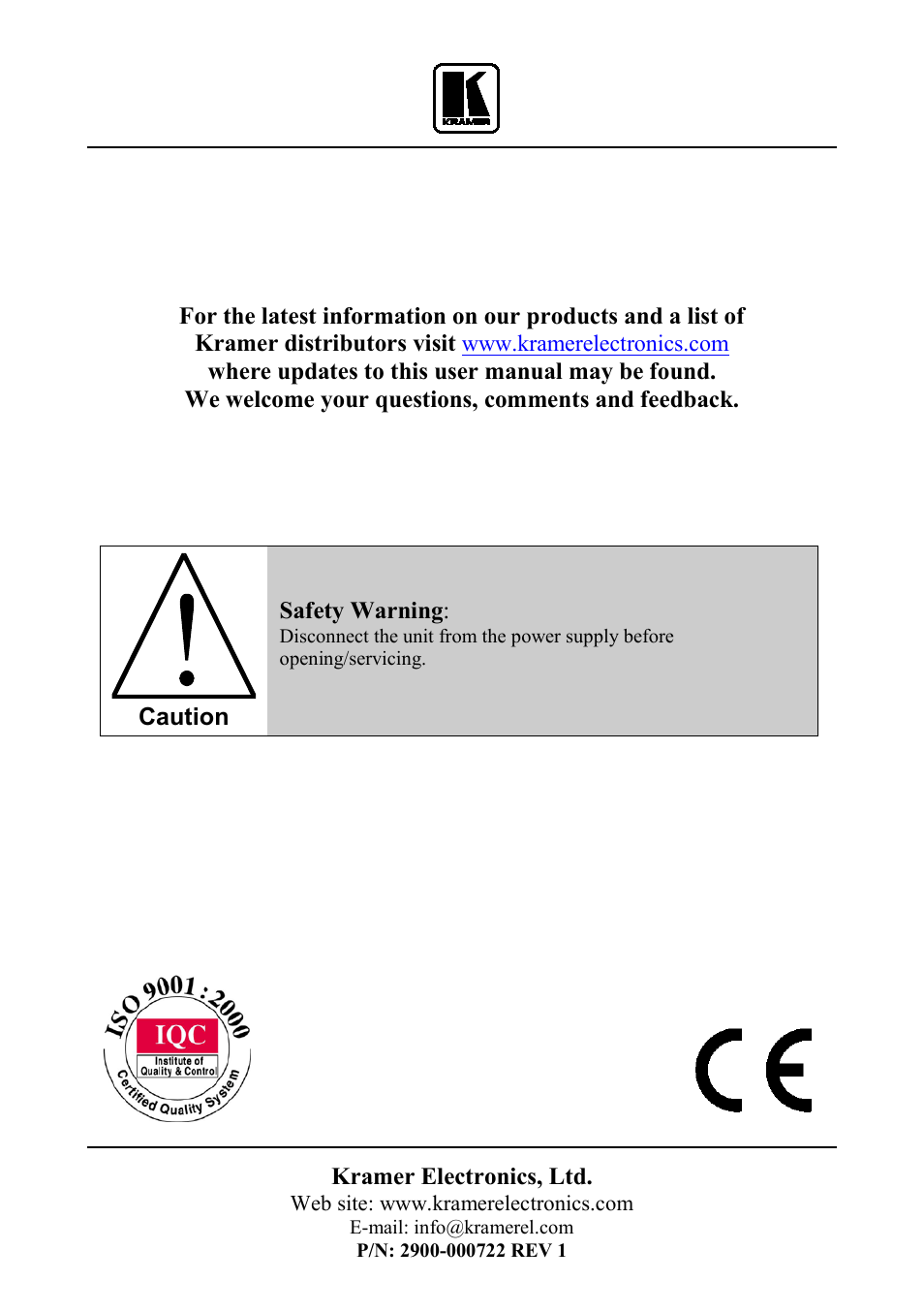 Kramer Electronics VS-84H User Manual | Page 27 / 27