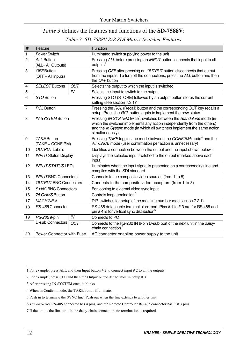 Your matrix switchers | Kramer Electronics VS-88V User Manual | Page 15 / 30