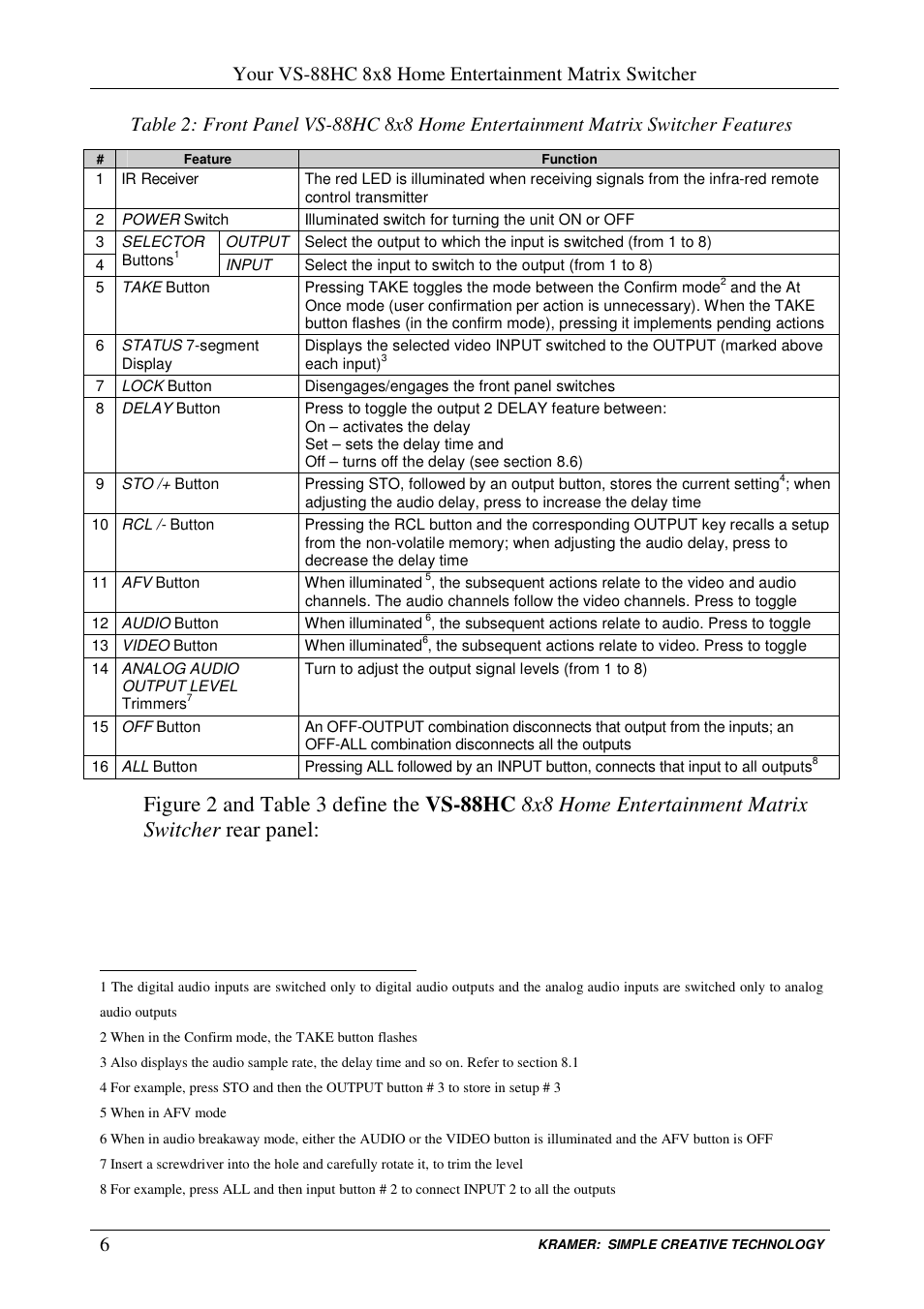 Kramer Electronics VS-88HC User Manual | Page 10 / 49