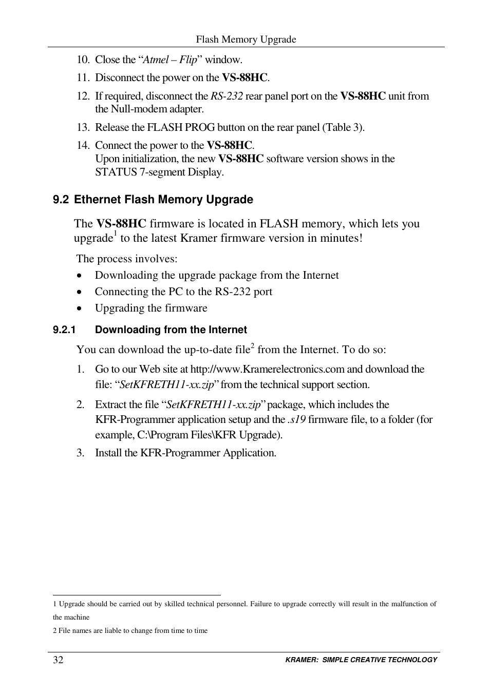 Kramer Electronics VS-88HC User Manual | Page 36 / 49