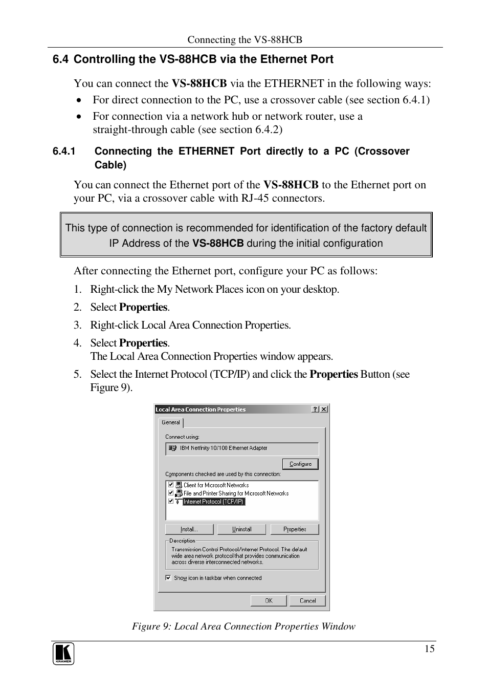 Kramer Electronics VS-88HCB User Manual | Page 18 / 36