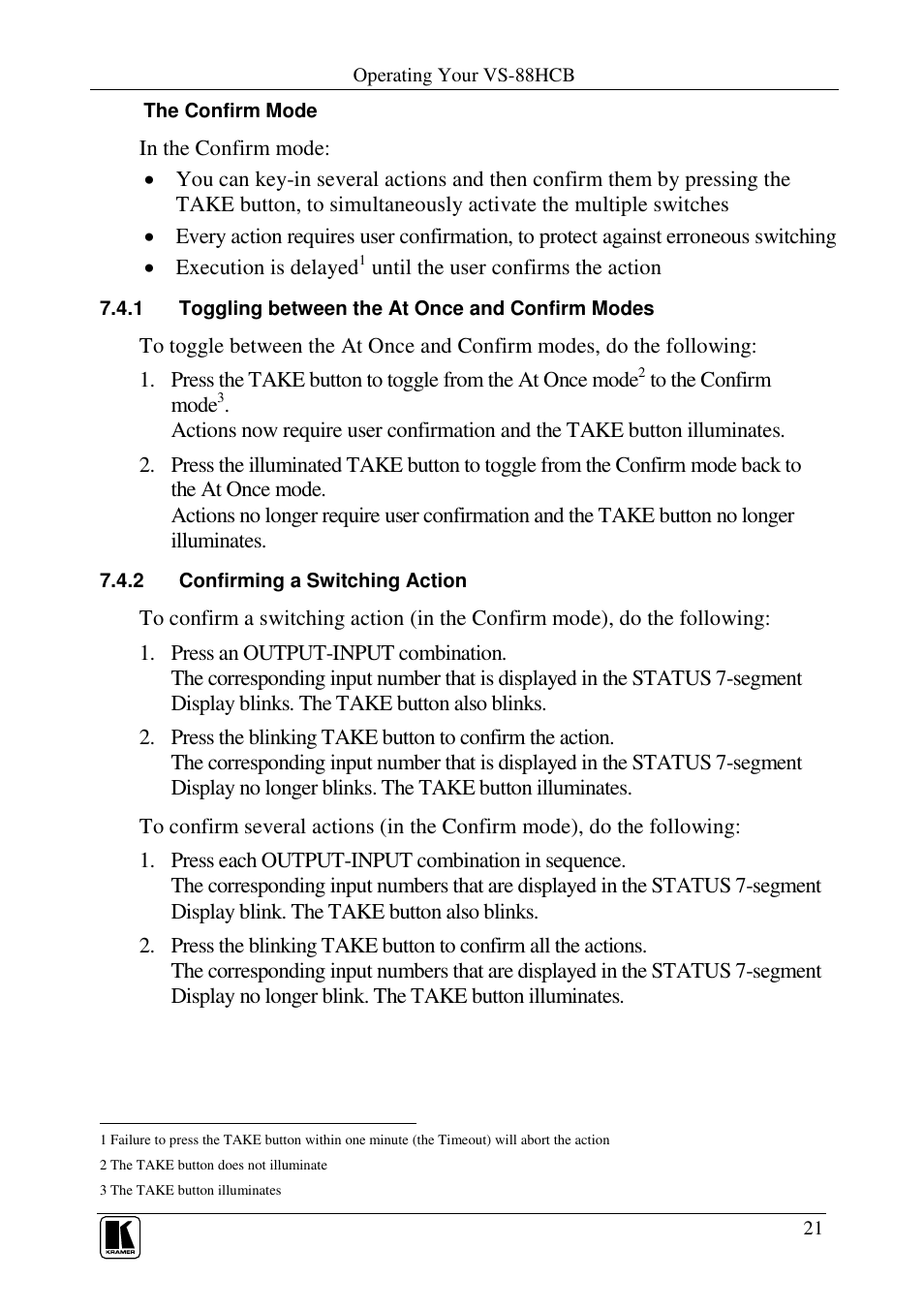 Kramer Electronics VS-88HCB User Manual | Page 24 / 36