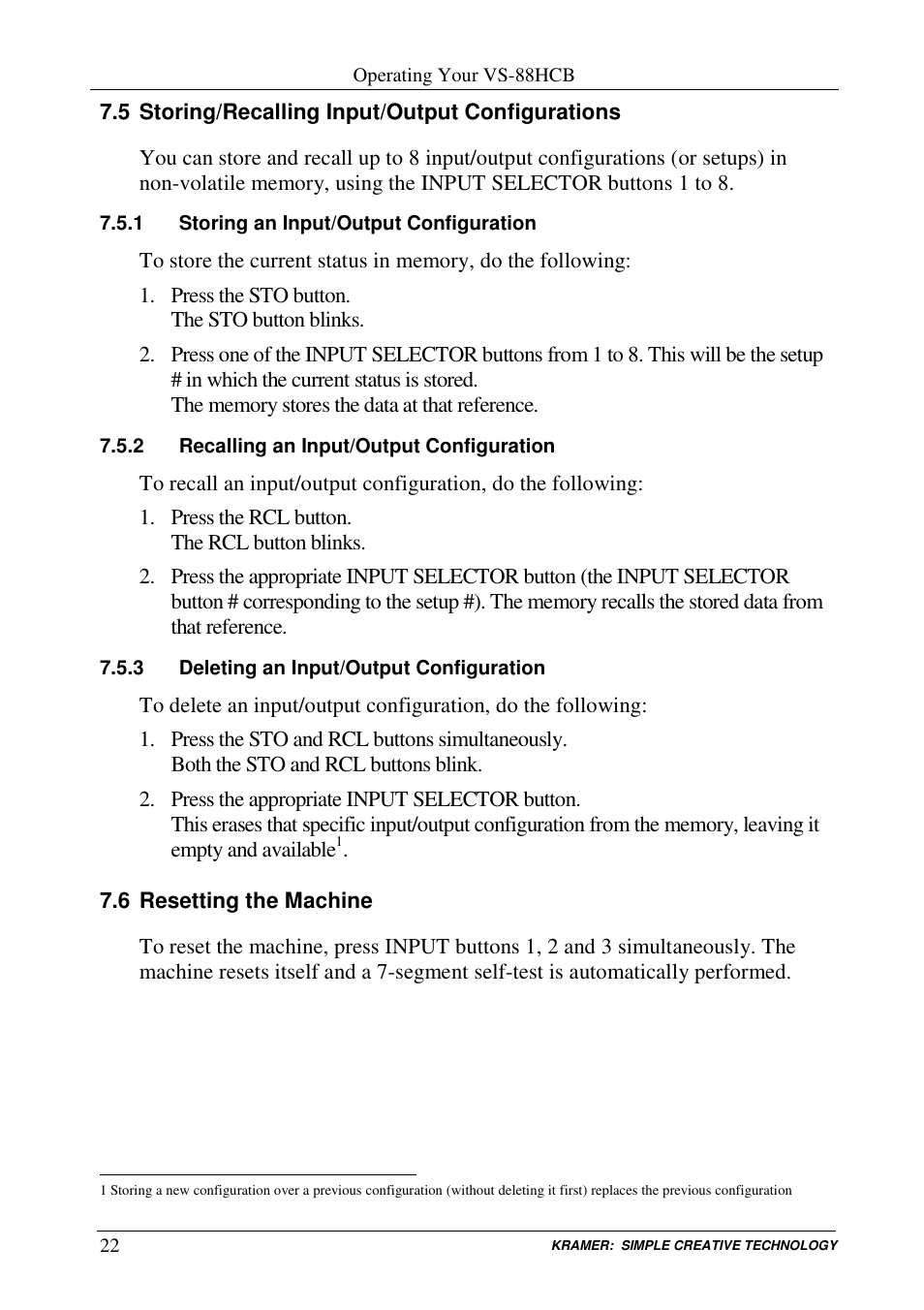 Kramer Electronics VS-88HCB User Manual | Page 25 / 36