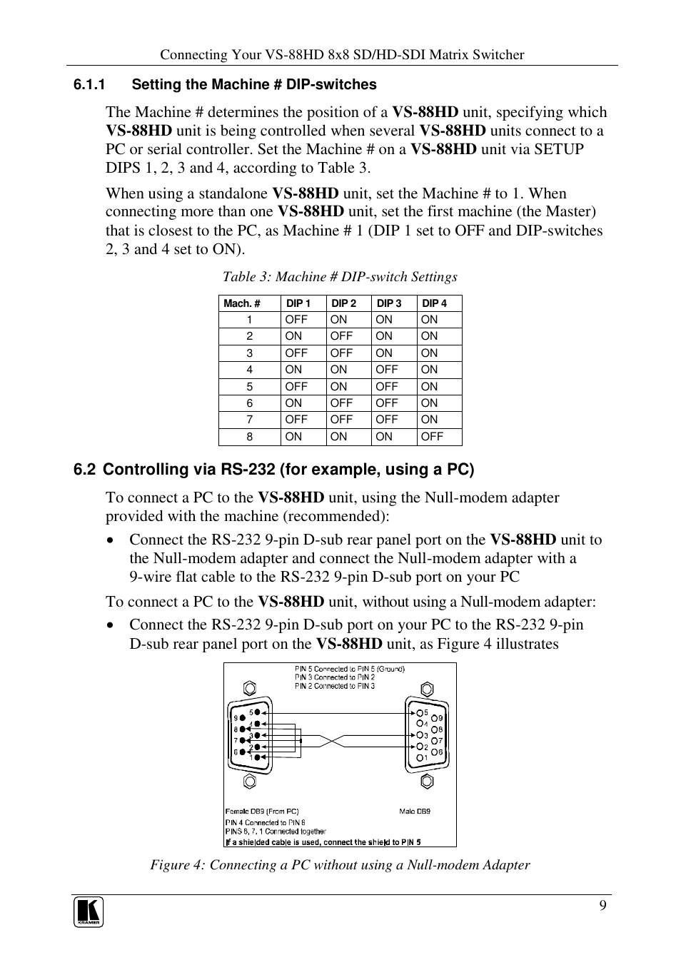 Kramer Electronics VS-88HD User Manual | Page 11 / 21