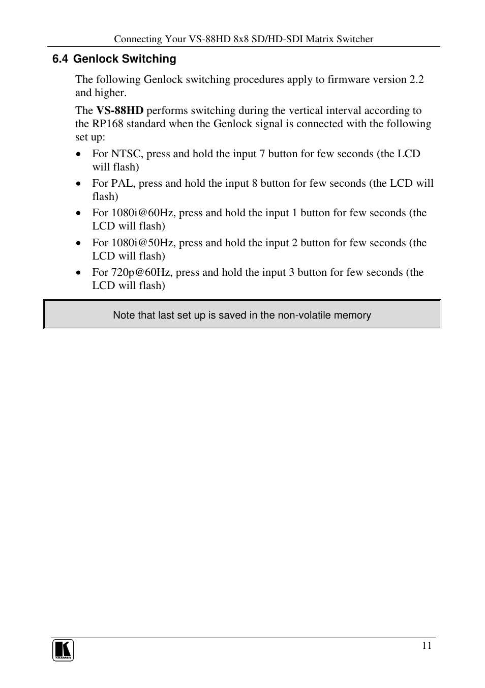 Kramer Electronics VS-88HD User Manual | Page 13 / 21
