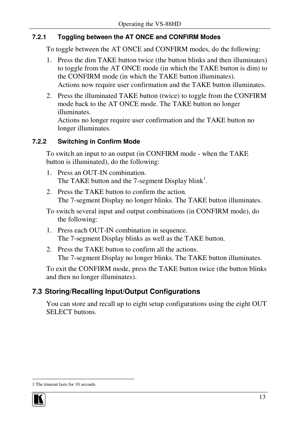 Kramer Electronics VS-88HD User Manual | Page 15 / 21