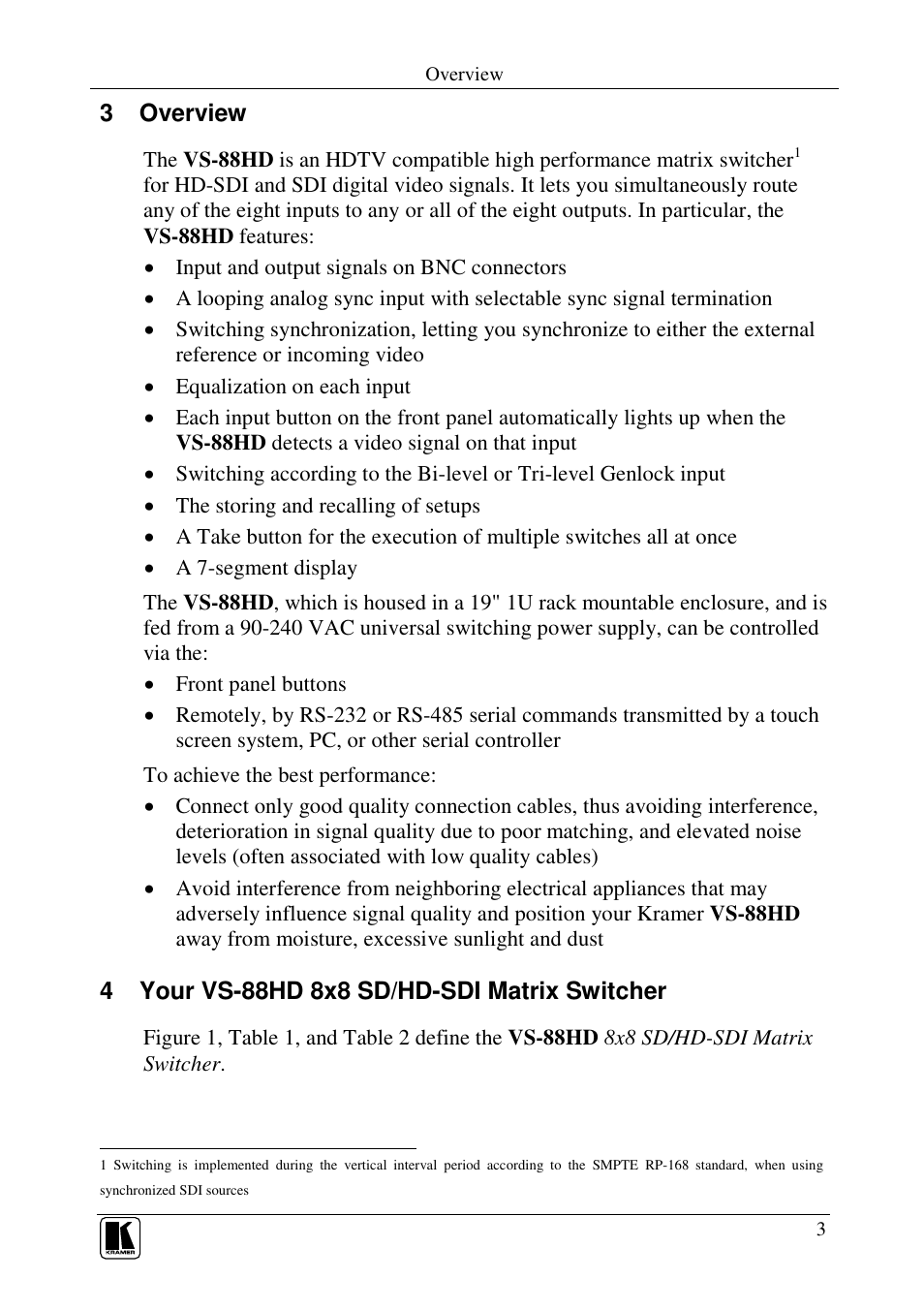 Kramer Electronics VS-88HD User Manual | Page 5 / 21