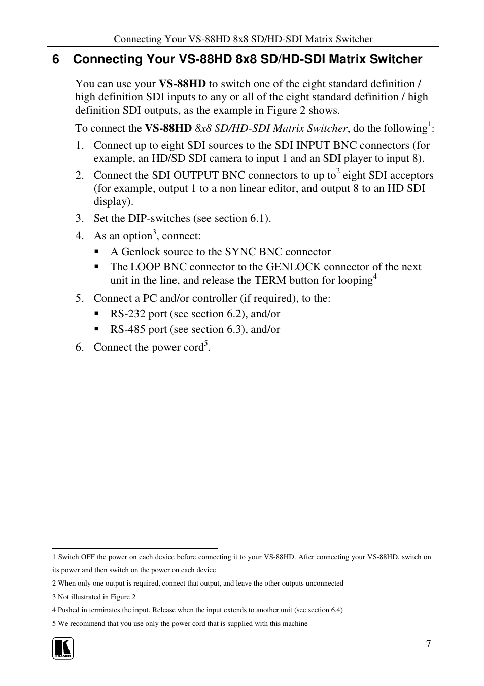 Kramer Electronics VS-88HD User Manual | Page 9 / 21