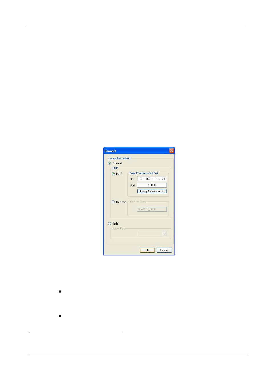 8 configuring the ethernet port, Configuring the ethernet port, Figure 8: connect screen | Kramer Electronics VS-88HD User Manual | Page 22 / 44