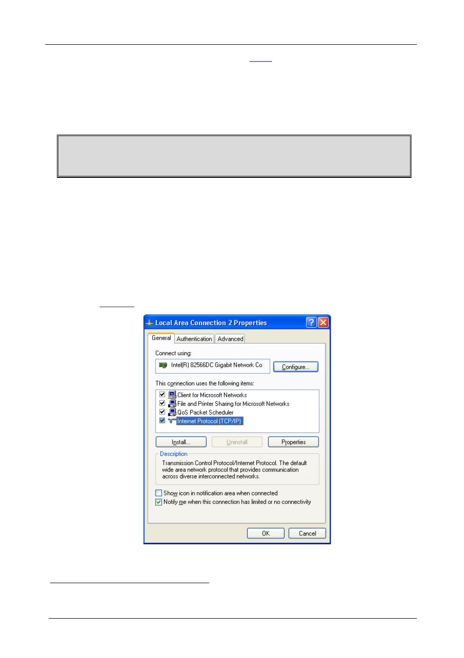 Figure 4: local area connection properties window | Kramer Electronics VS-88SDI User Manual | Page 18 / 42