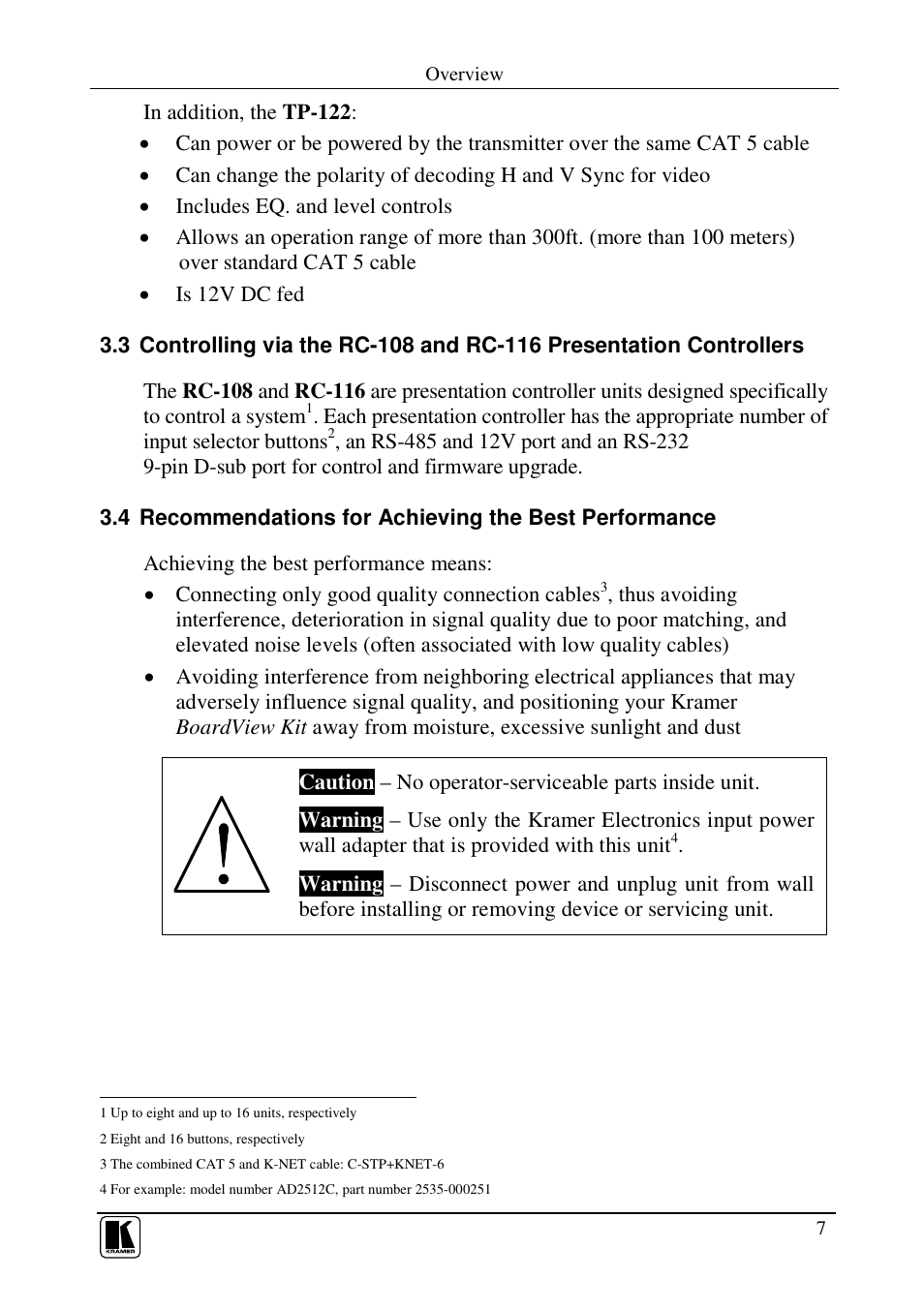 Kramer Electronics TP-107AV User Manual | Page 10 / 32