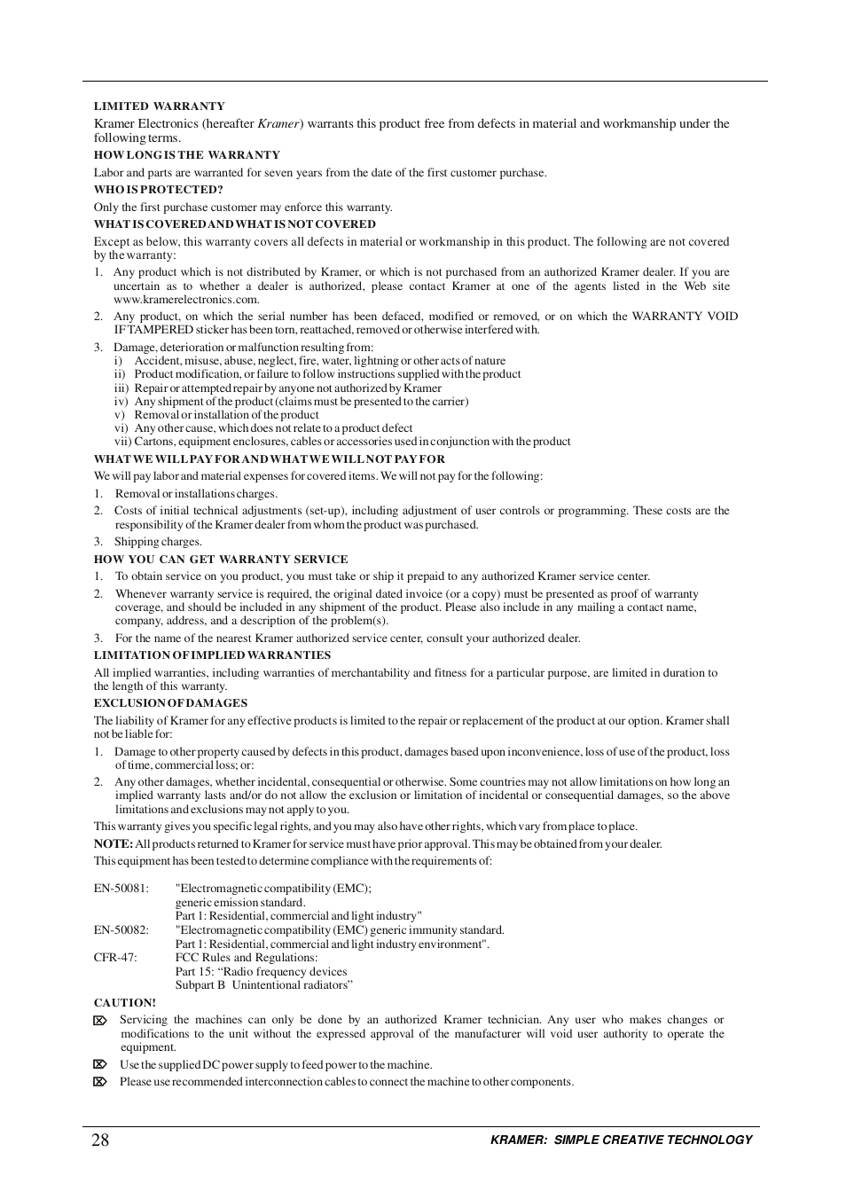 Kramer Electronics TP-107AV User Manual | Page 31 / 32