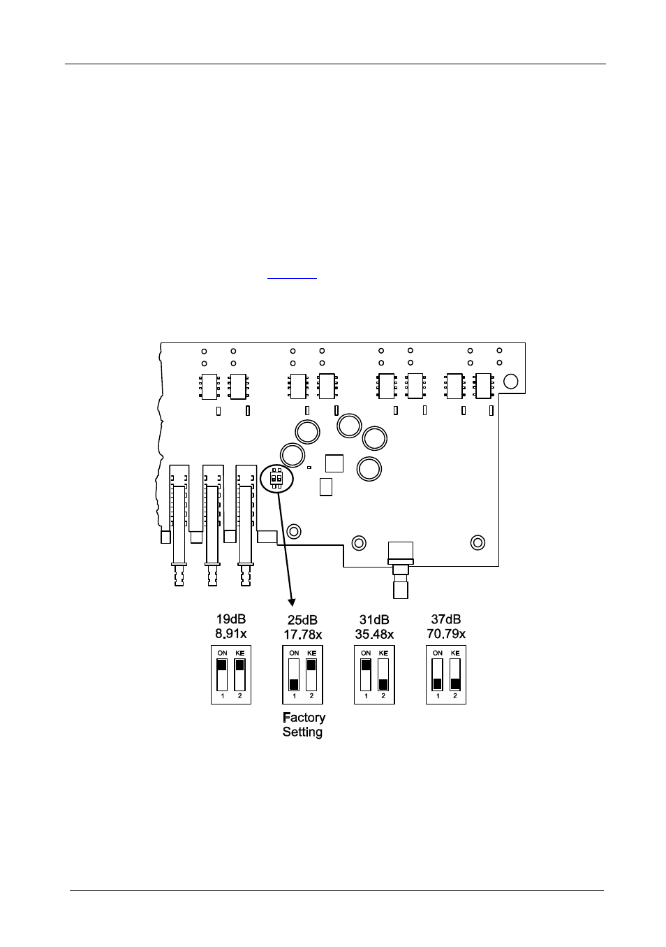 1 optional gain adjustment, Optional gain adjustment, Figure 3: adjusting the gain dip-switches | Kramer Electronics VS-106 User Manual | Page 10 / 13