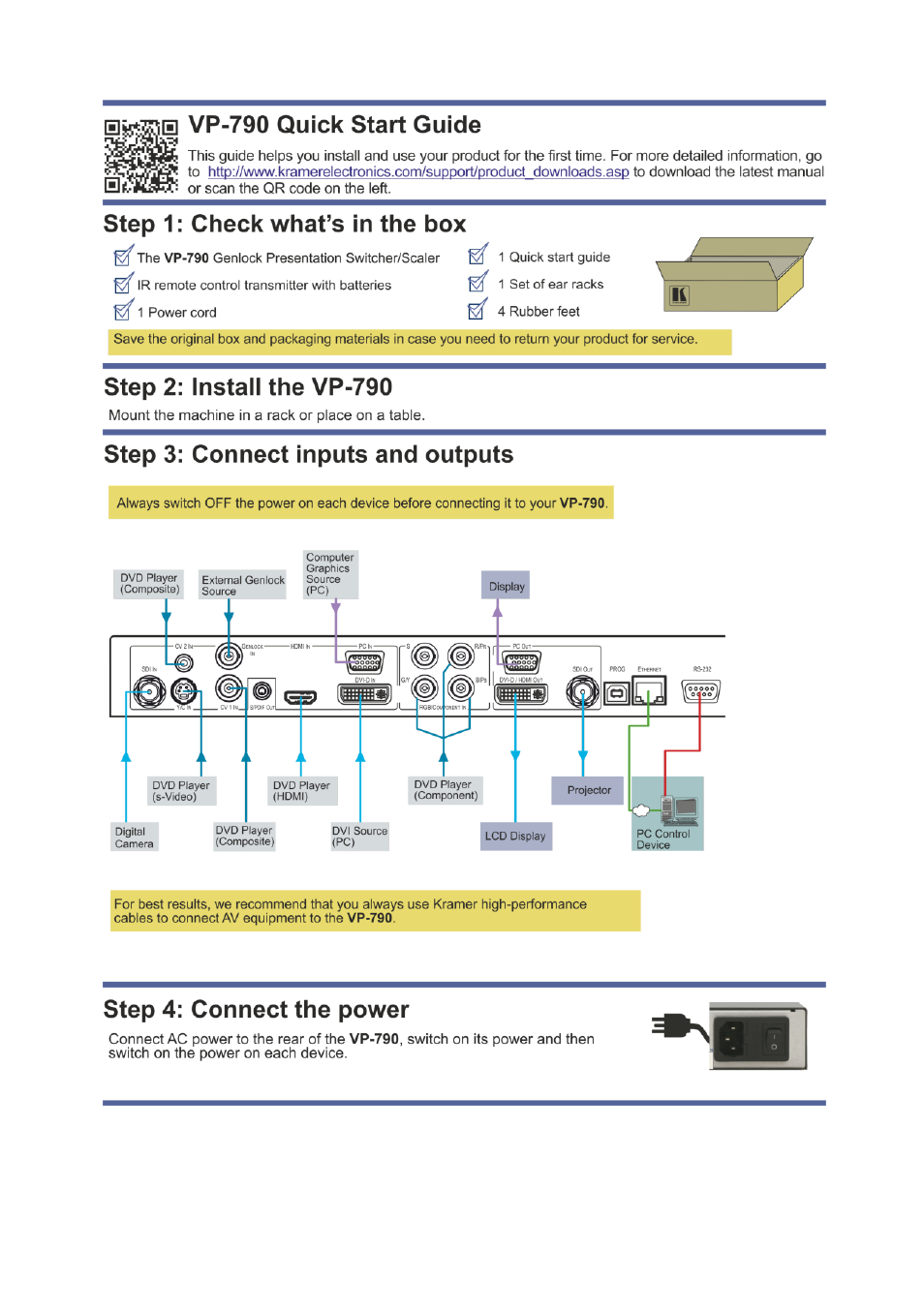 Kramer Electronics VP-790 User Manual | Page 2 / 47
