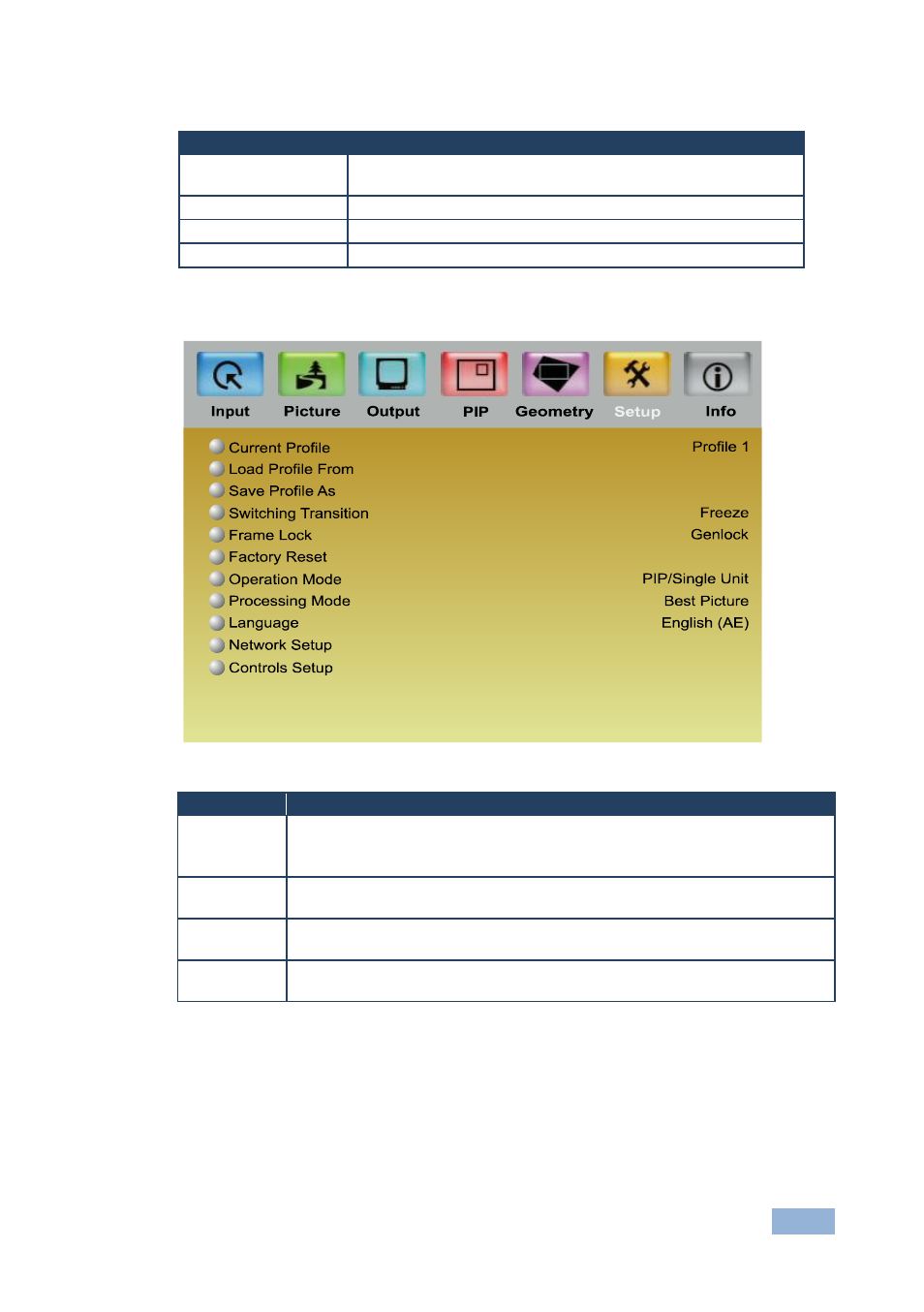 7 the setup screen, The setup screen, Figure 11: setup screen | Kramer Electronics VP-790 User Manual | Page 30 / 47