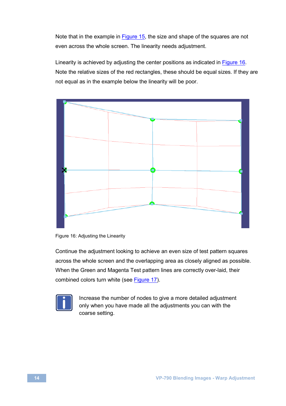 Figure 16: adjusting the linearity | Kramer Electronics VP-790 User Manual | Page 16 / 17
