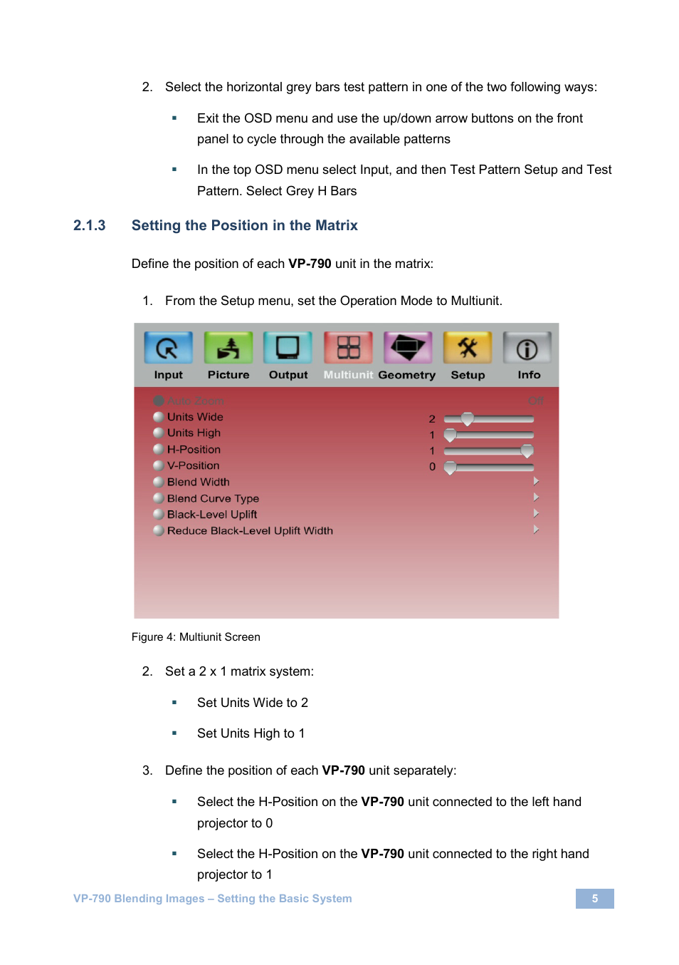 Figure 4: multiunit screen | Kramer Electronics VP-790 User Manual | Page 7 / 17