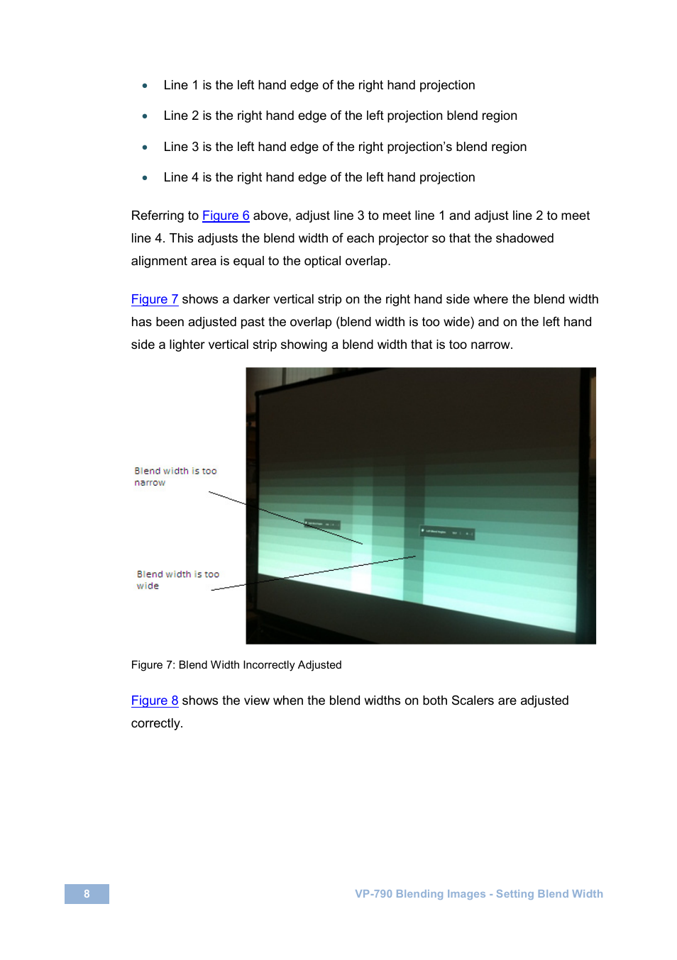 Figure 7: blend width incorrectly adjusted | Kramer Electronics VP-790 User Manual | Page 10 / 18