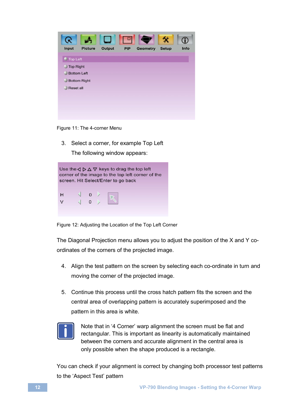 Figure 11: the 4-corner menu | Kramer Electronics VP-790 User Manual | Page 14 / 18