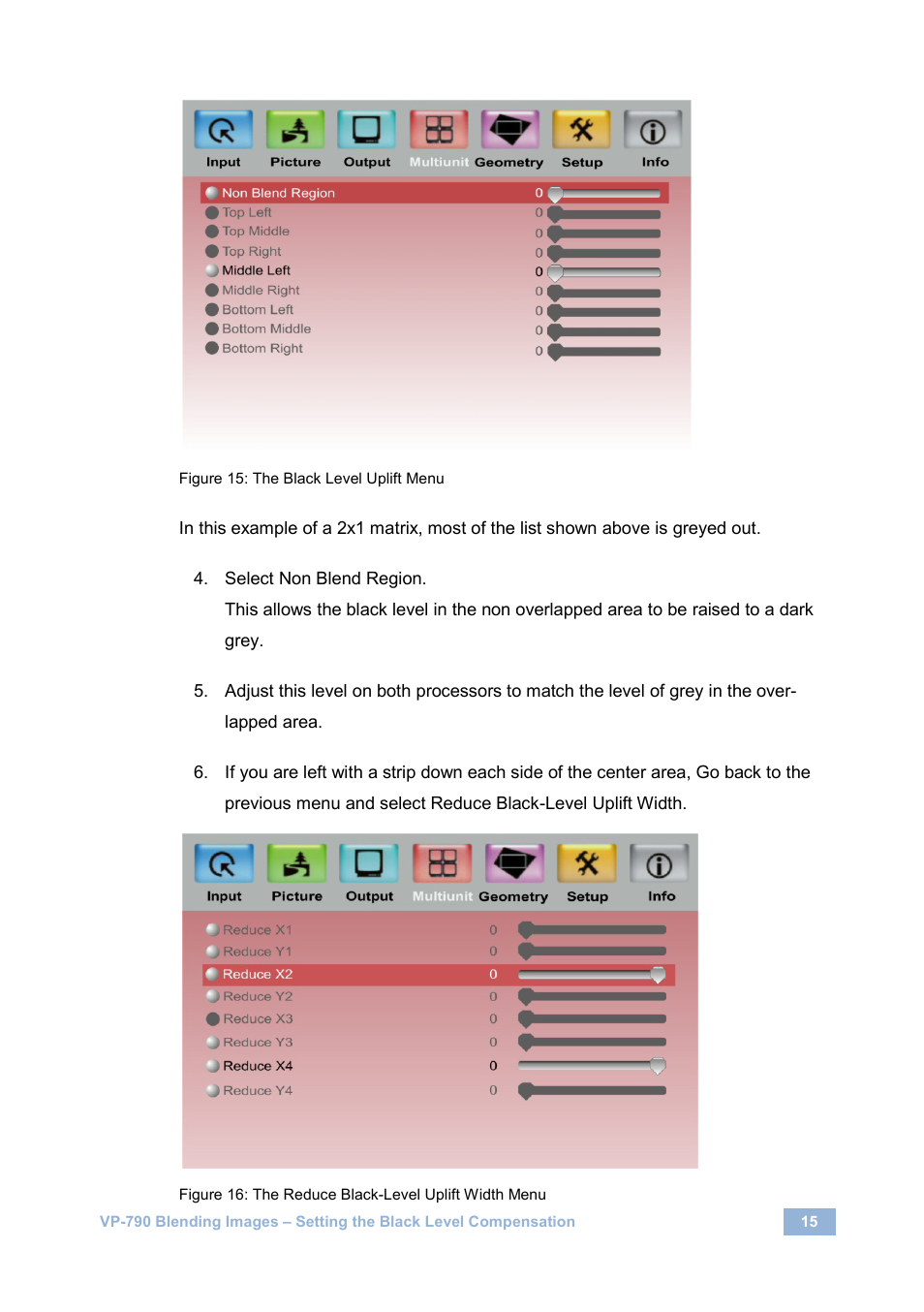 Figure 15: the black level uplift menu | Kramer Electronics VP-790 User Manual | Page 17 / 18