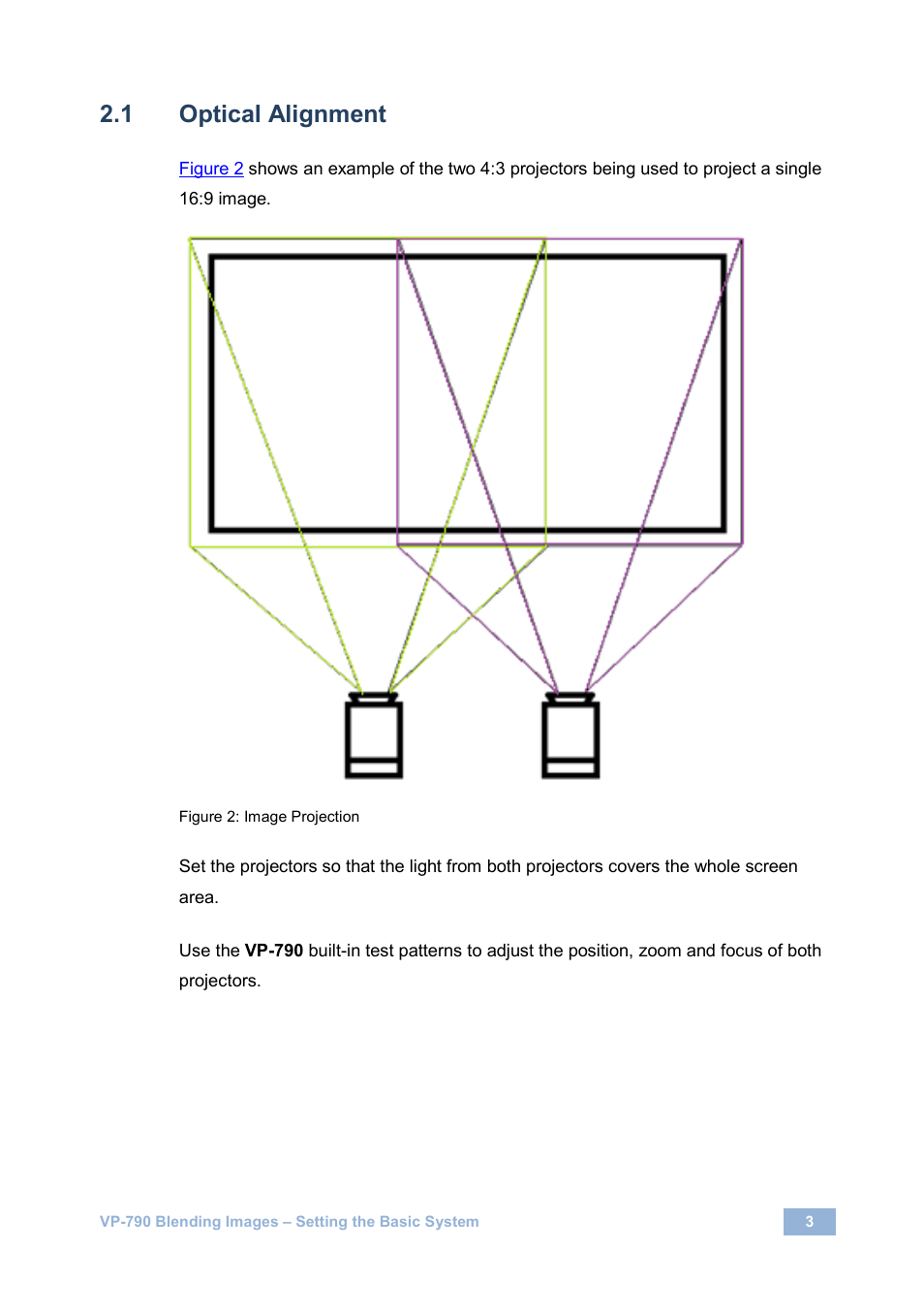 Optical alignment, Figure 2: image projection | Kramer Electronics VP-790 User Manual | Page 5 / 18