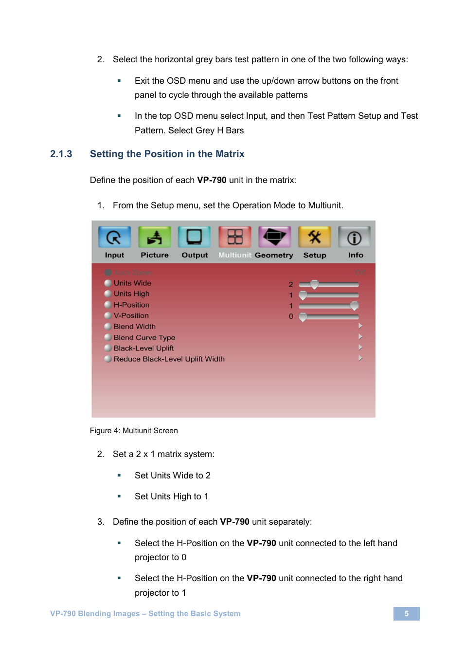 Figure 4: multiunit screen | Kramer Electronics VP-790 User Manual | Page 7 / 18