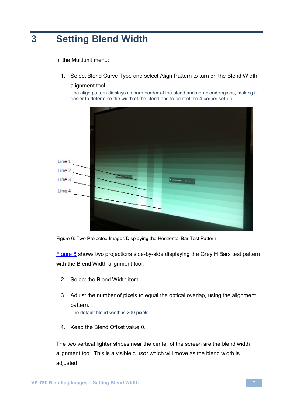 3 setting blend width, Setting blend width, 3setting blend width | Kramer Electronics VP-790 User Manual | Page 9 / 18