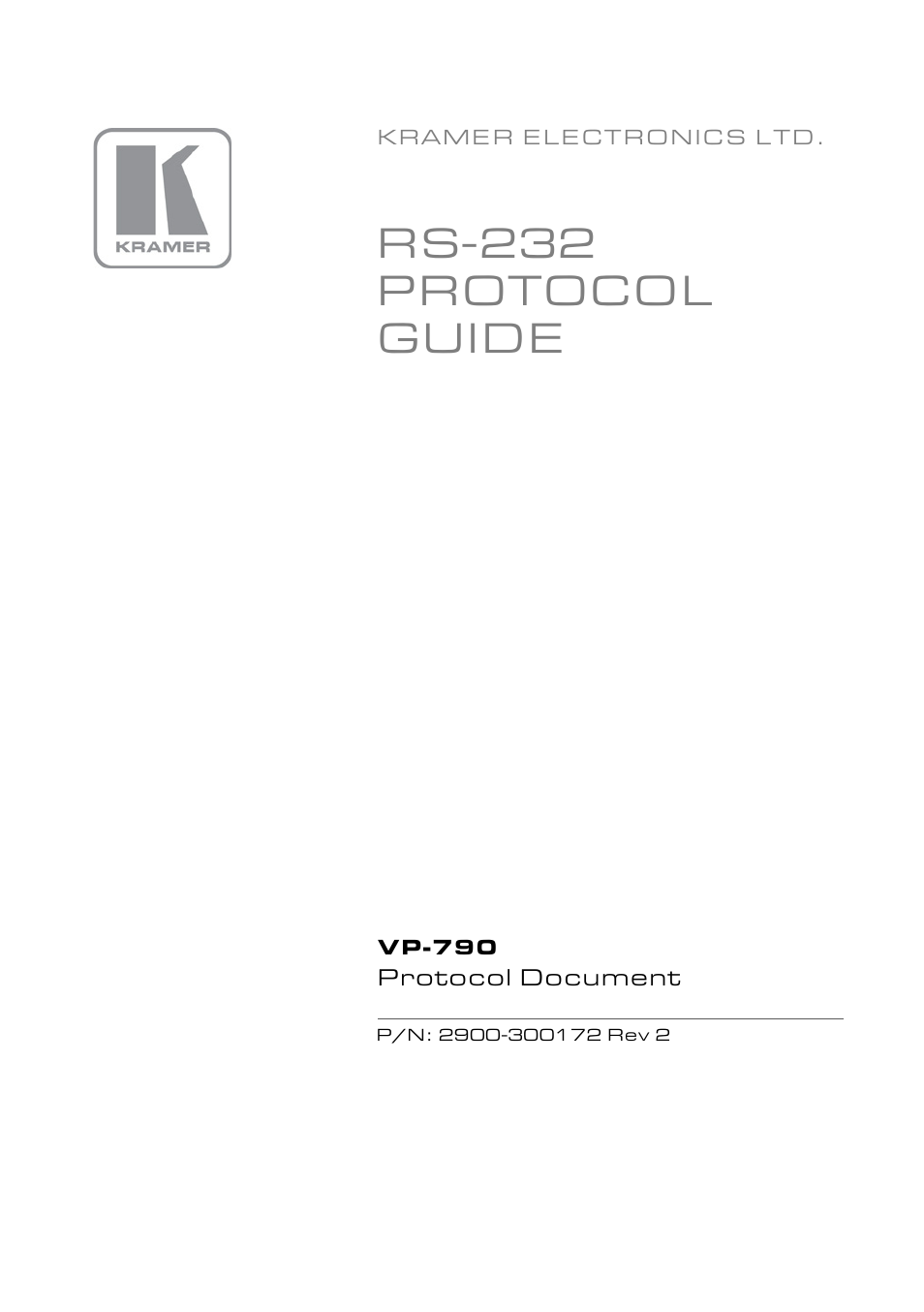 Kramer Electronics VP-790 User Manual | 126 pages