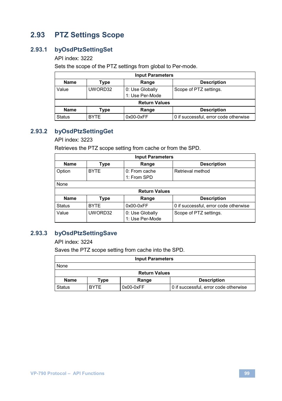 Ptz settings scope, Byosdptzsettingset, Byosdptzsettingget | Byosdptzsettingsave | Kramer Electronics VP-790 User Manual | Page 103 / 126