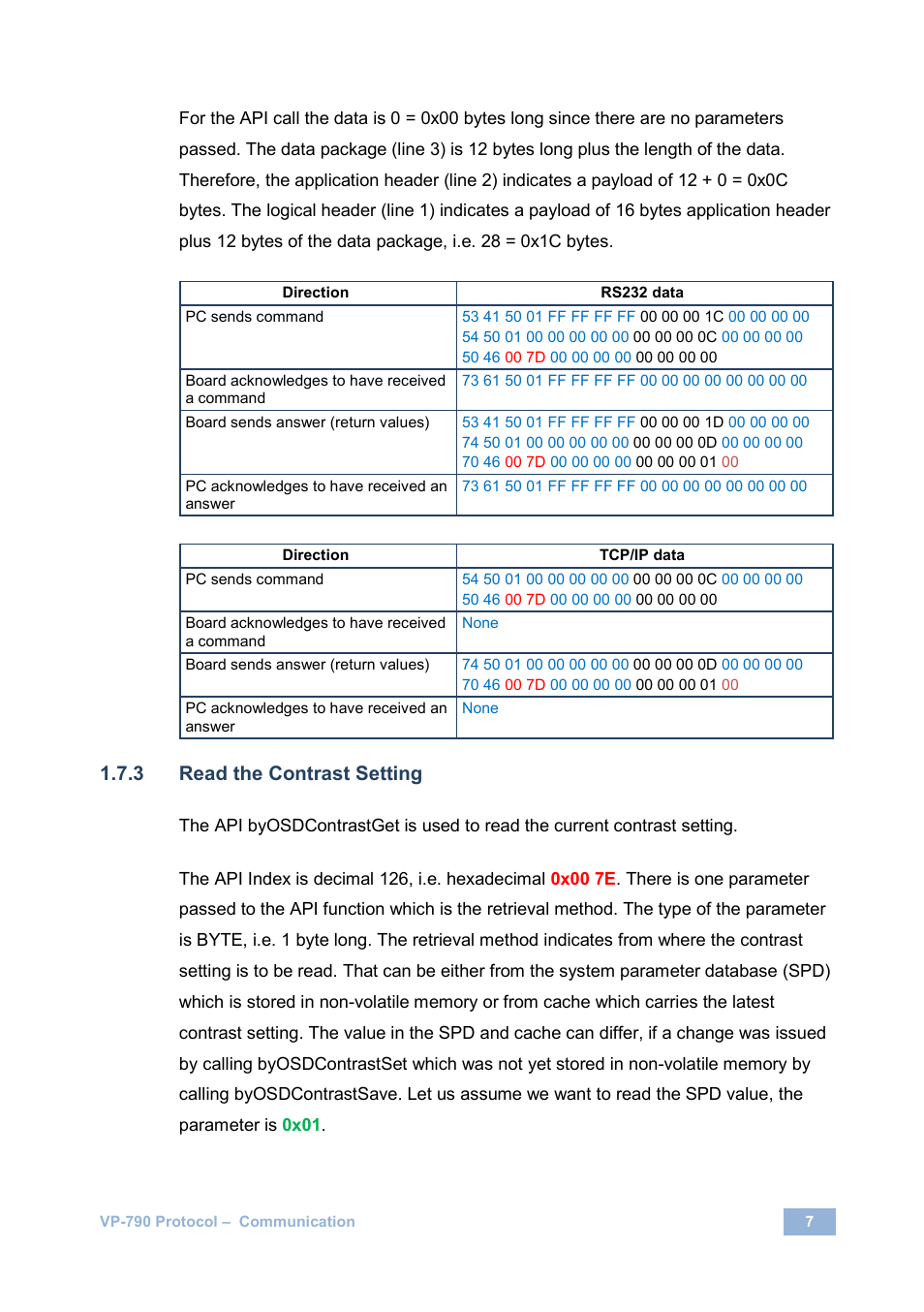 Read the contrast setting | Kramer Electronics VP-790 User Manual | Page 11 / 126