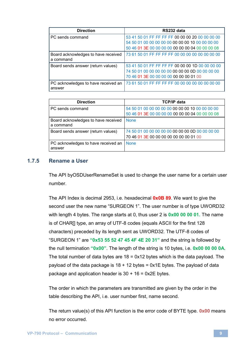 On 1.7.5, Rename a user | Kramer Electronics VP-790 User Manual | Page 13 / 126