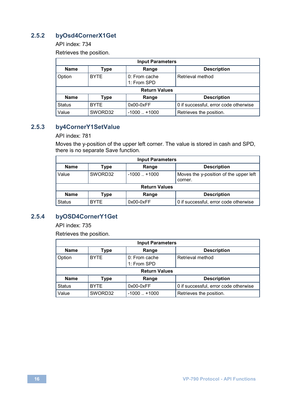 2 byosd4cornerx1get, 3 by4cornery1setvalue, 4 byosd4cornery1get | Kramer Electronics VP-790 User Manual | Page 20 / 126