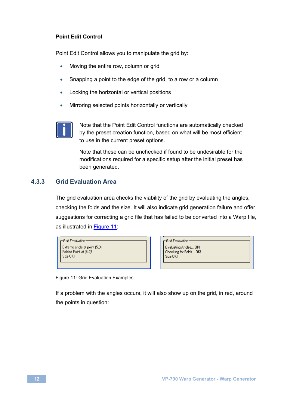 3 grid evaluation area, Figure 11: grid evaluation examples | Kramer Electronics VP-790 User Manual | Page 14 / 27