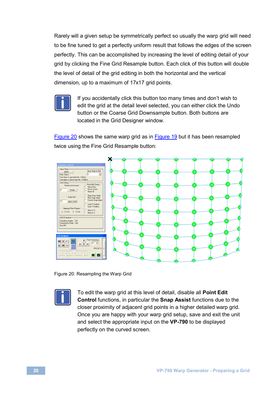 Figure 20: resampling the warp grid | Kramer Electronics VP-790 User Manual | Page 22 / 27