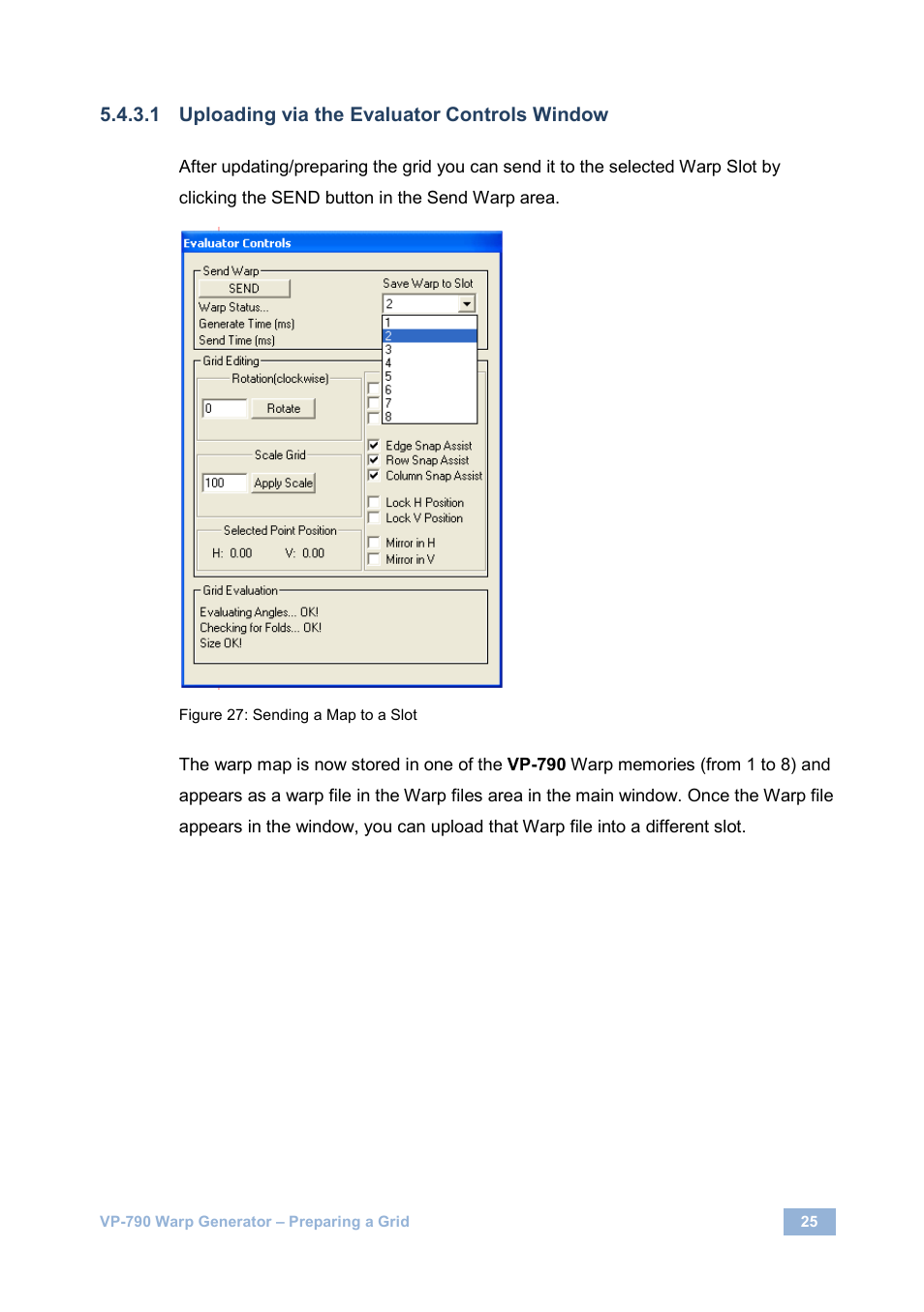 Figure 27: sending a map to a slot | Kramer Electronics VP-790 User Manual | Page 27 / 27