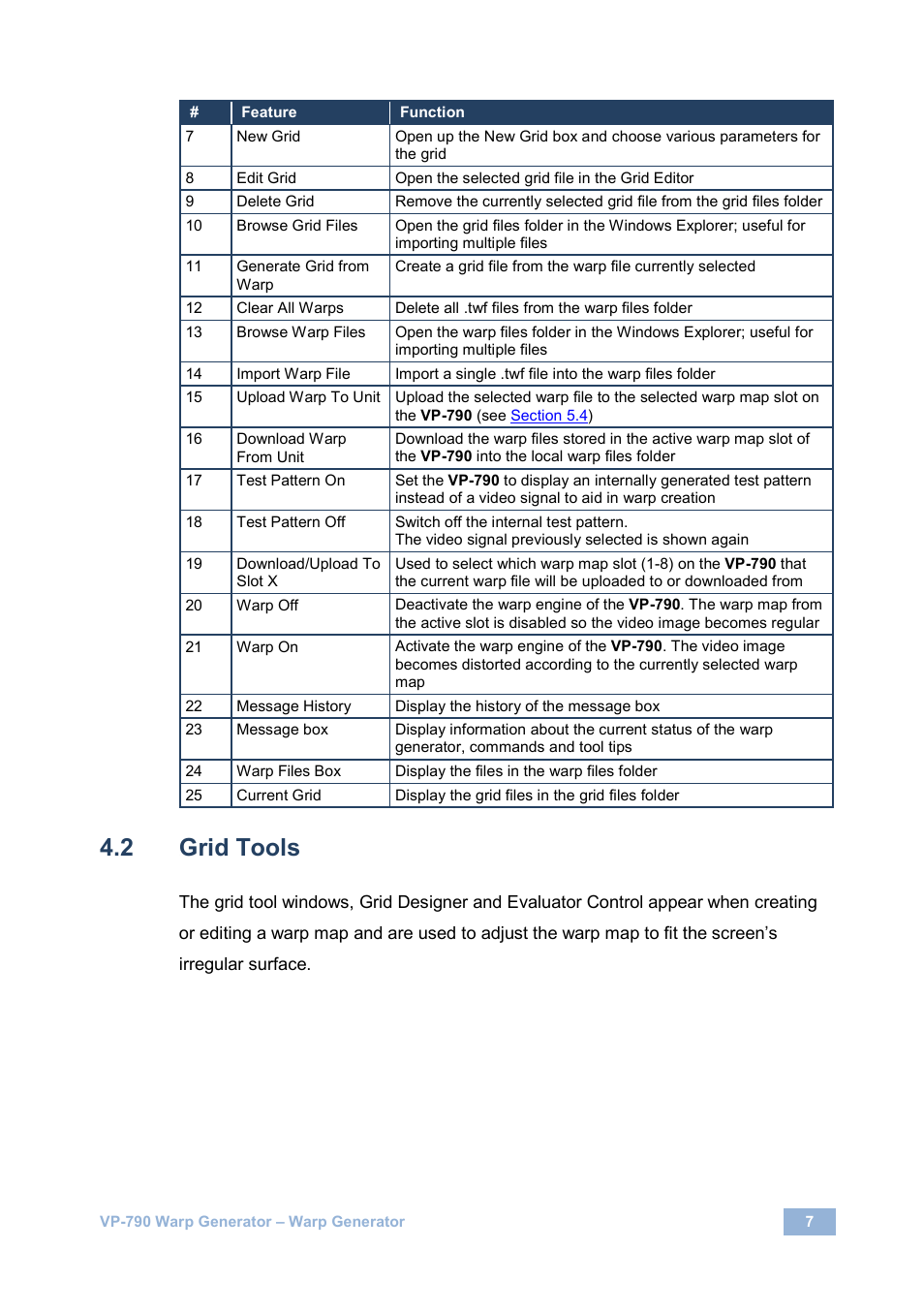 Grid tools | Kramer Electronics VP-790 User Manual | Page 9 / 27