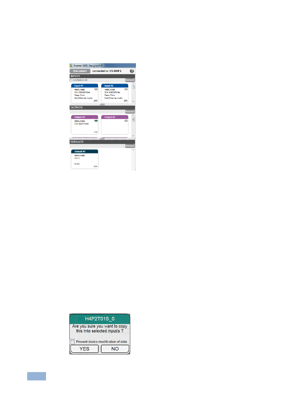 3 writing an edid to an input, Writing an edid to an input | Kramer Electronics EDID Designer User Manual | Page 14 / 33