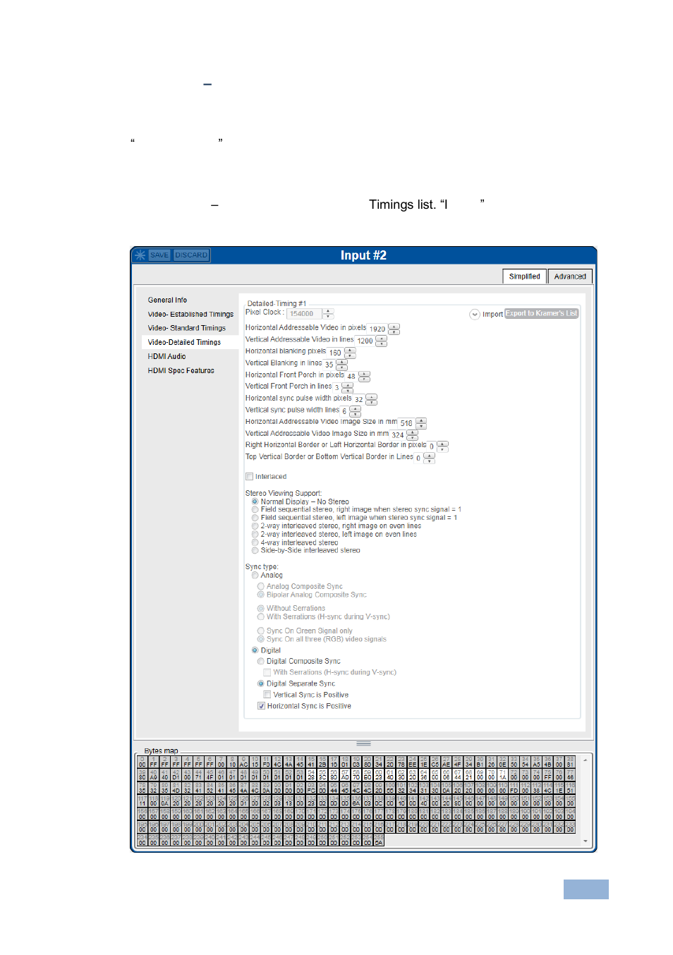 3 simplified – video - detailed timings | Kramer Electronics EDID Designer User Manual | Page 23 / 33