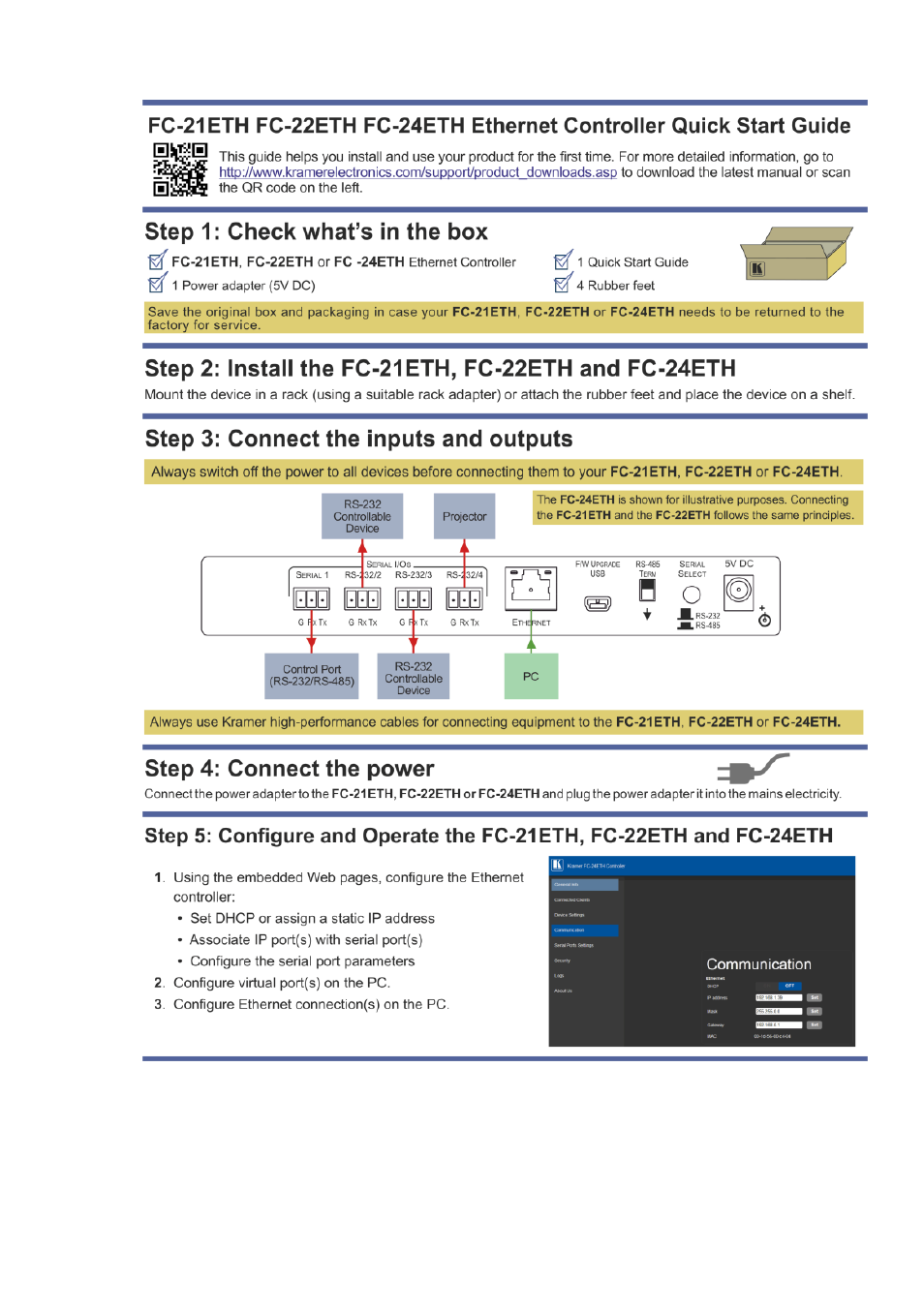 Kramer Electronics FC-24ETH User Manual | Page 2 / 47