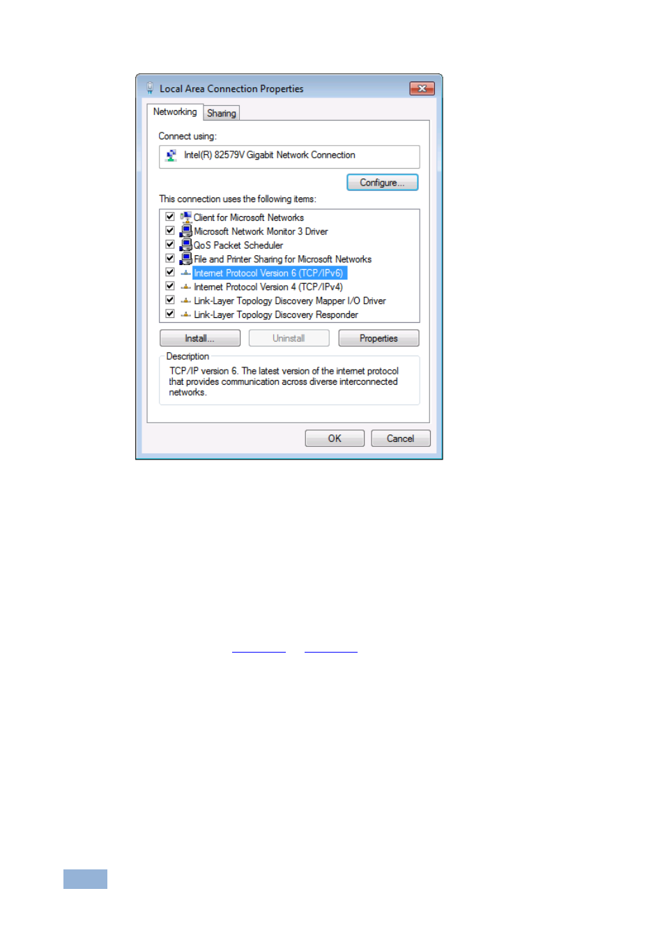 Figure 10: local area connection properties window, Figure 10 | Kramer Electronics FC-24ETH User Manual | Page 22 / 47