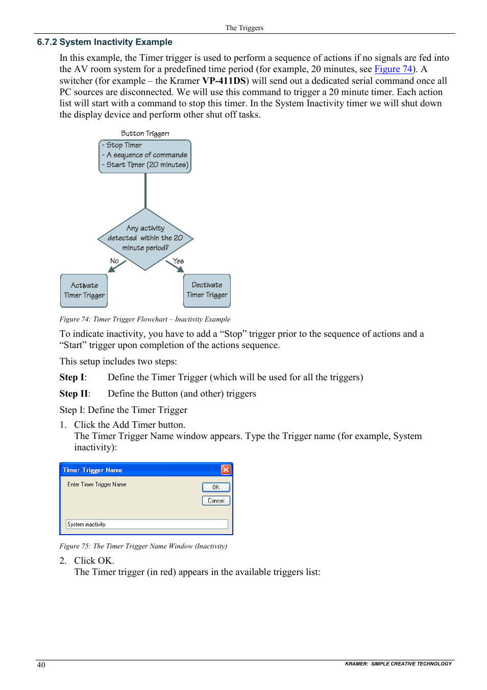 2 system inactivity example, System inactivity example | Kramer Electronics WP-501 User Manual | Page 47 / 94