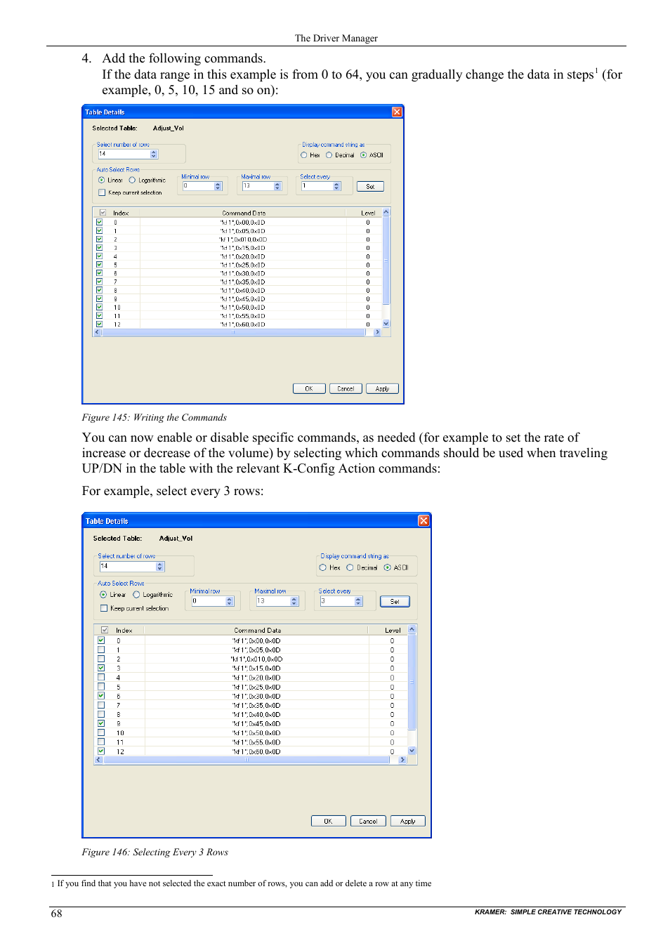 Figure 145: writing the commands, Figure 146: selecting every 3 rows | Kramer Electronics WP-501 User Manual | Page 75 / 94