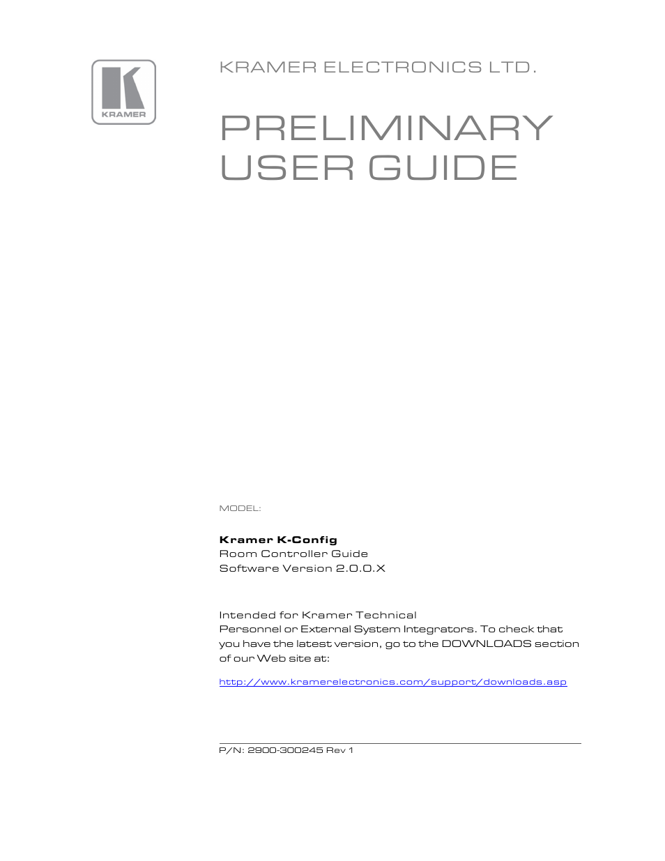 Kramer Electronics WP-501 User Manual | 137 pages