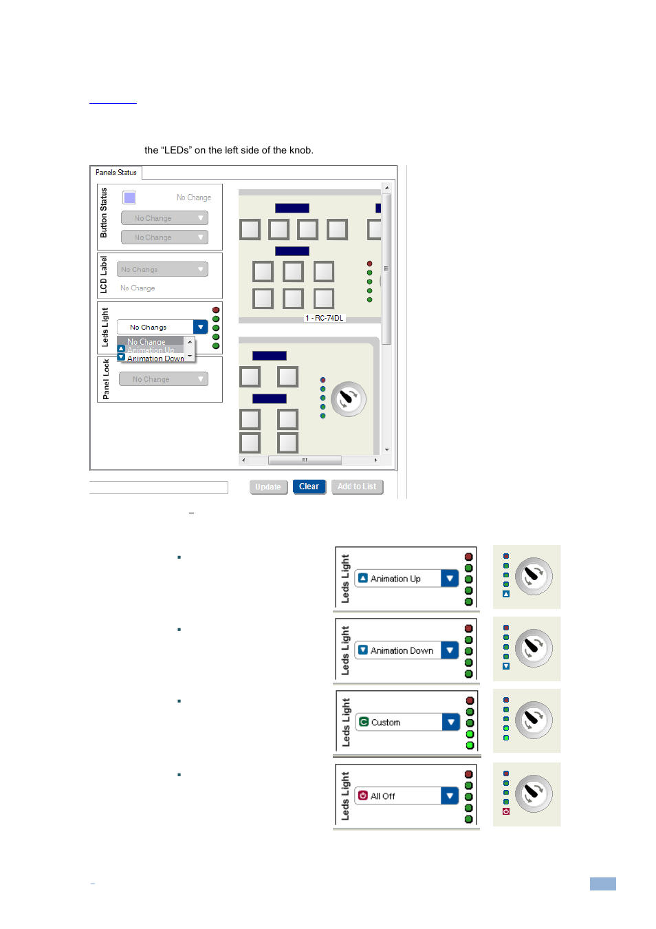 3 the leds light, Figure 196: panel status, Leds light states | Kramer Electronics WP-501 User Manual | Page 114 / 137