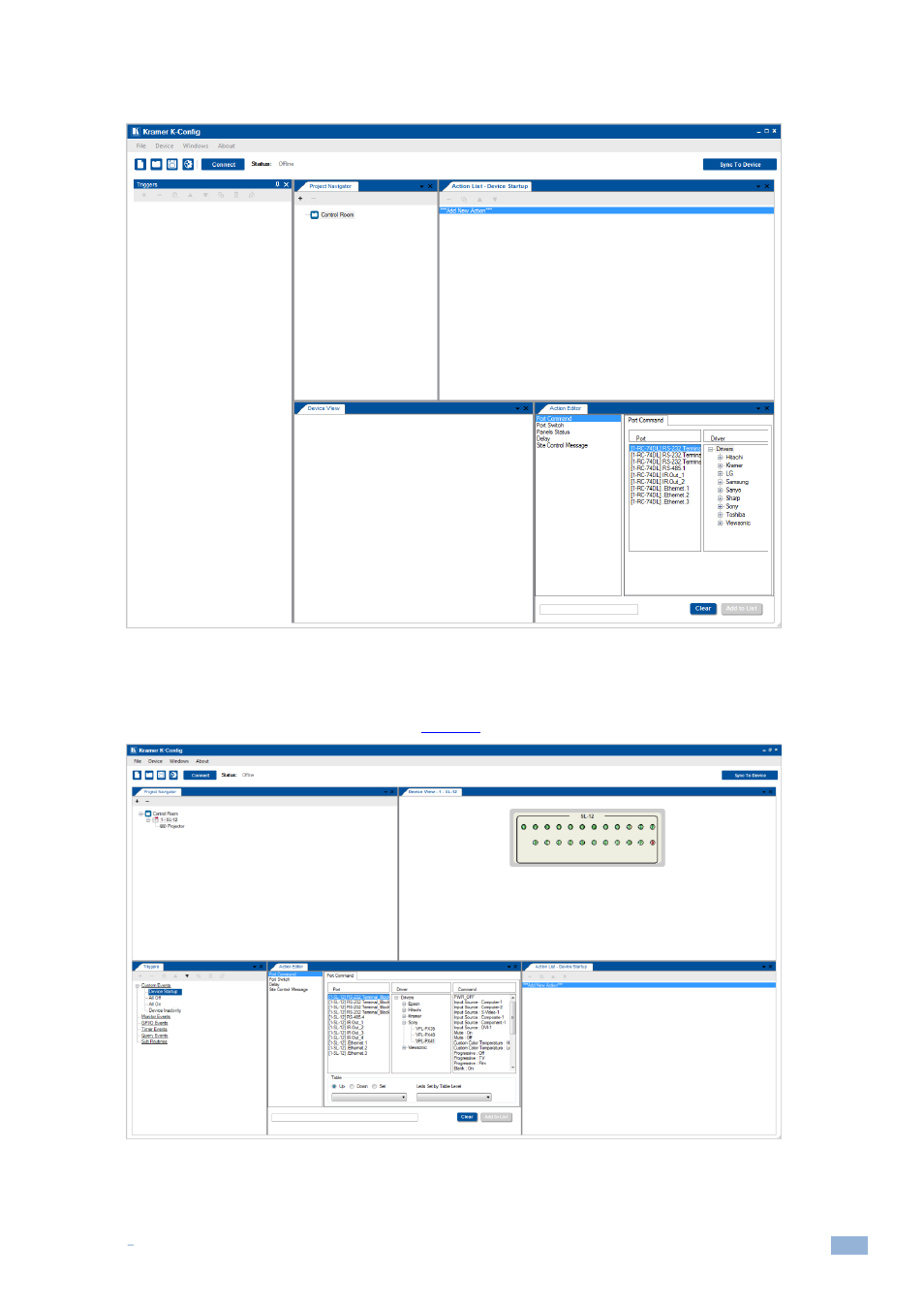 Figure 23: triggers window repositioned, Figure 24: customized window setup | Kramer Electronics WP-501 User Manual | Page 20 / 137
