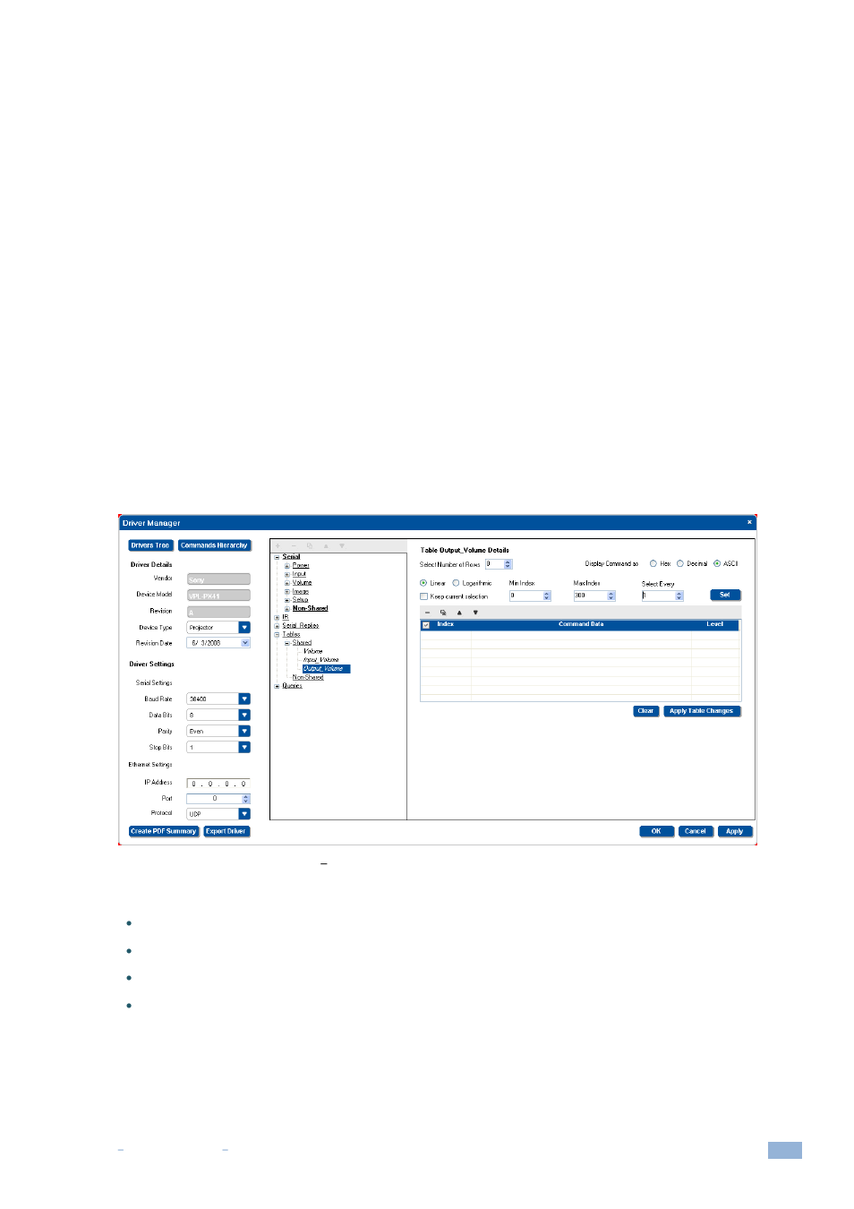 4 creating a table list, Figure 78: the driver manager window, New table | Kramer Electronics WP-501 User Manual | Page 50 / 137